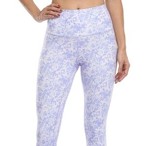 Sleek Purple Floral High-Rise Leggings Yunoga